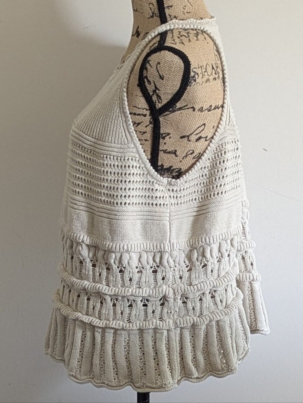 LOFT Textured Pointelle Swingy Sweater Tank Top XL - Picture 4 of 7